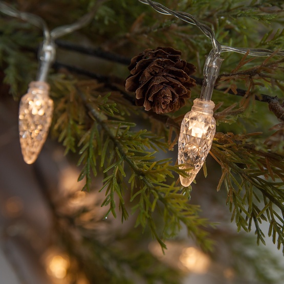 Battery Operated Mini C6 LED String Lights, 20 Warm White Lights