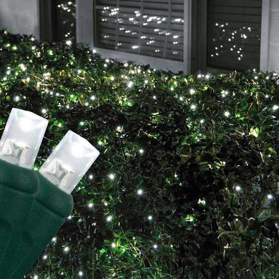 5MM 4'x6' Cool White LED Net Lights, Green Wire