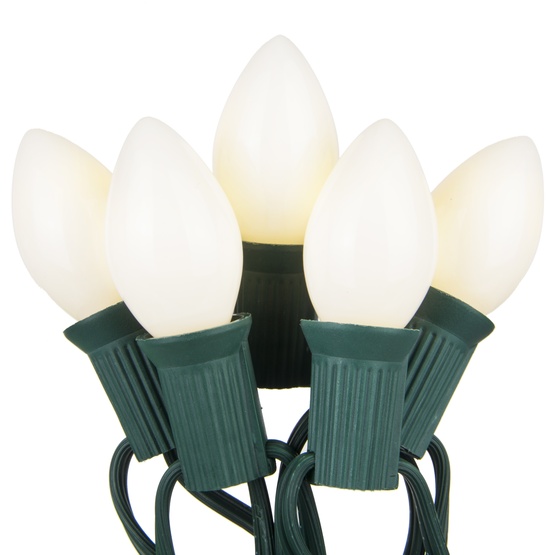 25 C7 White Christmas Lights