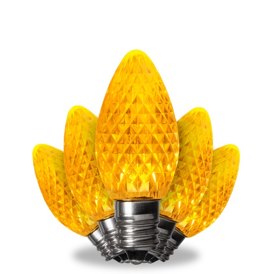 Kringle Traditions TM C7 120V Dimmable Gold LED Christmas Light Bulbs