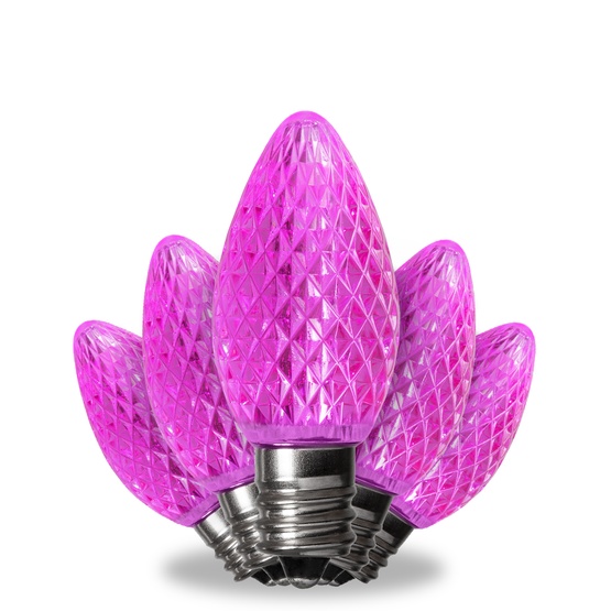 Kringle Traditions TM C7 120V Dimmable Pink LED Christmas Light Bulbs