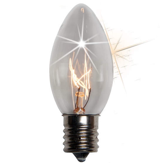 C9 Twinkle Clear Christmas Light Bulbs