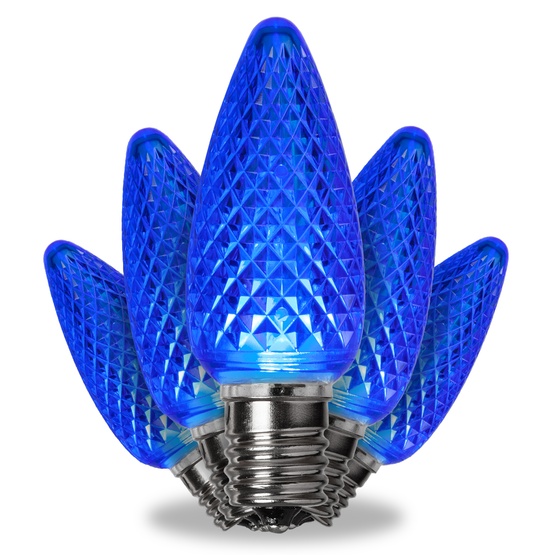 Kringle Traditions TM C9 120V Dimmable Blue LED Christmas Light Bulbs