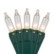 50 Clear Christmas Tree Mini Lights, 6" Spacing, Green Wire