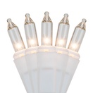 50 Clear Christmas Tree Mini Lights, 6" Spacing, White Wire