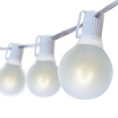 G50 Cool White FlexFilament&reg LED Satin Globe String Lights, E12 Base, White Wire
