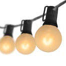 G50 Warm White FlexFilament&reg LED Satin Globe String Lights, E17 Base, Black Wire