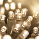 5mm Warm White LED Christmas Lights, Commercial, White Wire
