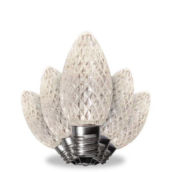 Kringle Traditions TM C7 120V Dimmable Pure White LED Christmas Light Bulbs