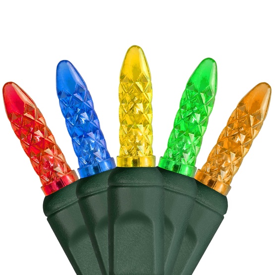 70 M5 Multi Color LED Christmas Lights, 4" Spacing